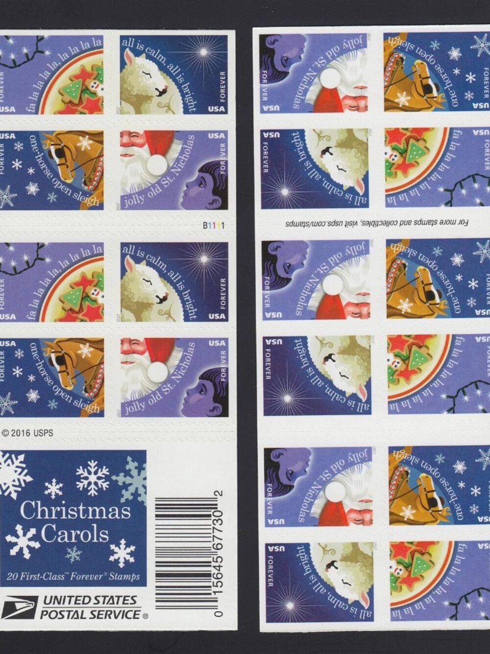 6000 CHRISTMAS CAROLS US FOREVER Stamps 500 Booklets of 20 6000 stamps